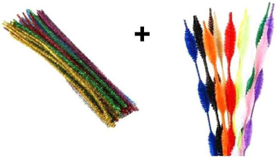 

Atanands Combo Kit Of 40 Pcs Of Bump And Tinsel Pipe Cleaners Craft Wire Sticks