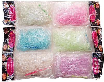 

Shatchi 3600 Transparent Assorted loom band refill art craft kit toys with S Clips & Hook, special gift for birthday,Anniversary