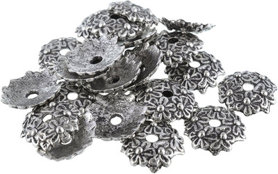 

AM AM Silver Bead caps antique finish for jewelry making design 11