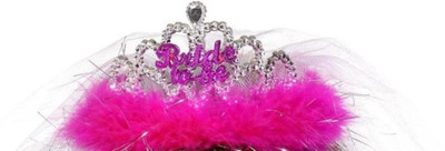 

Funcart Bride to be crown with pink feather trimming