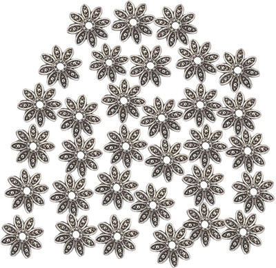 

GOELX Bead caps antique silver finish for jewelry making
