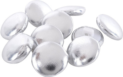 

AM Plastic silver designer buttons for crafts/stitching/jewelry/artwork- pack of 10