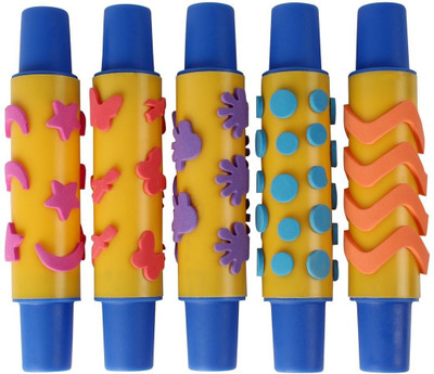 

Pigloo Foam Stamps Rolling Pin 5 Piece Art Set