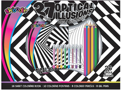 

SKOODLE 27 piece Optical illusion Adult colouring kit
