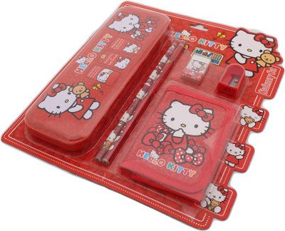 

GeekGoodies Hello Kitty Pencil Box Sharpener Rubber Pouch Stationary Set
