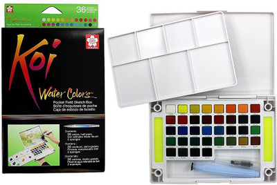 

Sakura KOI Pocket Field Sketch Box 36 Water color cake palette with brush