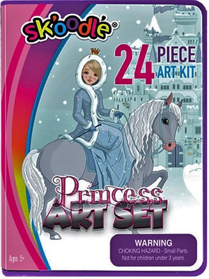 

SKOODLE Kids drawing 24 Pieces Princess Horse Mini Coloring Kit Art Set