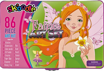 

SKOODLE Kids drawing 86 Pieces Fairies Coloring Kit Art Set