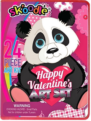 

SKOODLE Kids drawing 24 Pieces Panda Bear Happy valentine's Mini Art Set