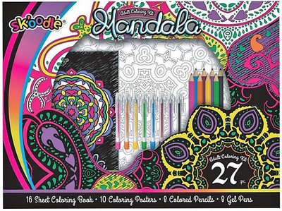 

SKOODLE 27 piece MANDALA Adult colouring kit