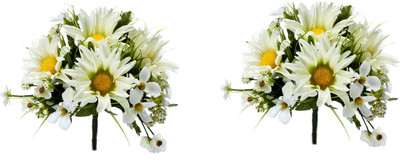 

Kusal Bushes White Gerbera Artificial Flower(Pack of 2)