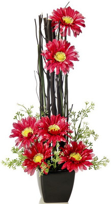 

Kusal Pink Gerbera Artificial Flower with Pot(18 inch, Pack of 1)