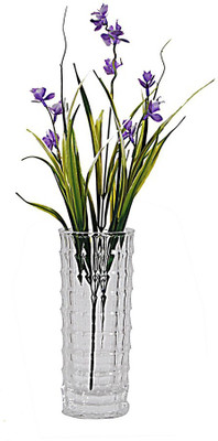 

Orchard White Crystal Flower vase with Blue Flowers Multicolor Assorted Artificial Flower with Pot(18 inch, Pack of 1)