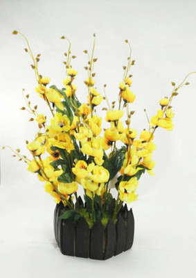 

Magical Petals Yellow Orchids Artificial Flower with Pot(15 inch, Pack of 1)