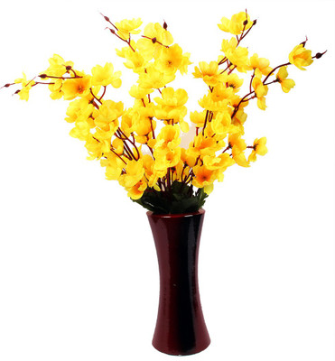 

A2Z Street Yellow Orchids Artificial Flower with Pot(21.5 inch, Pack of 1)