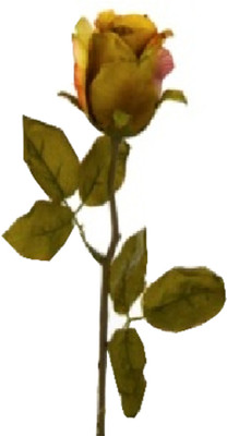 

Flowers Forever Single Yellow, Green Rose Artificial Flower(Pack of 1)