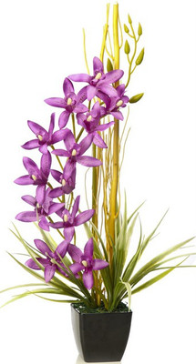 

Kusal Purple Orchids Artificial Flower with Pot(21 inch, Pack of 1)