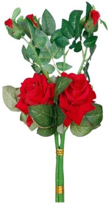 

Loxia Red Rose Artificial Flower with Pot(4.3 inch, Pack of 1)