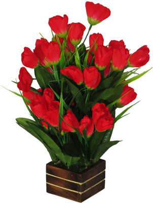 

eMani Multicolor Tulips Artificial Flower with Pot(12 inch, Pack of 1)