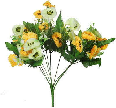 

Orchard Yellow, White Poppy Artificial Flower(16 inch, Pack of 1)
