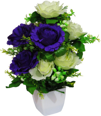 

YSK Creation Multicolor Peony Artificial Flower with Pot(12 inch, Pack of 1)