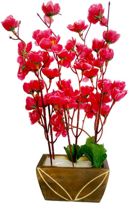 

Kaykon Red Wild Flower Artificial Flower with Pot(17 inch, Pack of 1)