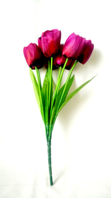 Sai Collections Purple Tulips Artificial Flower(18 inch, Pack of 1)
