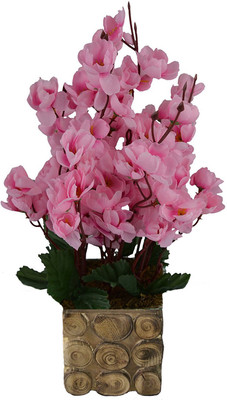 

Kaykon Designer Wooden Pot Flowers For Home Decoration Multicolor Orchids Artificial Flower with Pot(12 inch, Pack of 1)