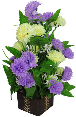

eMani Multicolor Carnations Artificial Flower with Pot(12 inch, Pack of 1)