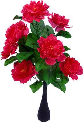 

Magicwand Enterprises Pink, Green, Black Assorted Artificial Flower with Pot(30 inch, Pack of 1)