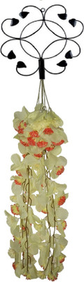

Kaykon Hanging Bush 25 inch with Iron Net Orange Assorted Artificial Flower(25 inch, Pack of 2)