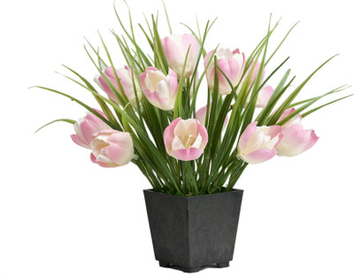 

Home Decor Baby Baby Tulip Arrangement Mini Pink Tulips Artificial Flower with Pot(7 inch, Pack of 2)