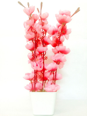 

Fleur Blossom Pink Assorted Artificial Flower with Pot(13.8 inch, Pack of 1)