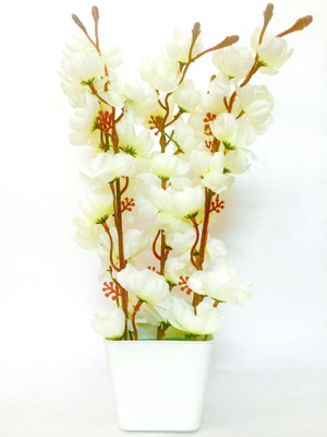 

Fleur Blossom White Assorted Artificial Flower with Pot(13.8 inch, Pack of 1)