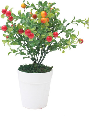 

Indian Decor Company Flower Arrangement White Assorted Artificial Flower with Pot(3.9 inch, Pack of 2)