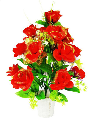 

Kaykon Red Rose Artificial Flower with Pot(16 inch, Pack of 1)