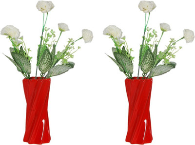 

Orchard Multicolor Carnations Artificial Flower with Pot(16.5 inch, Pack of 2)