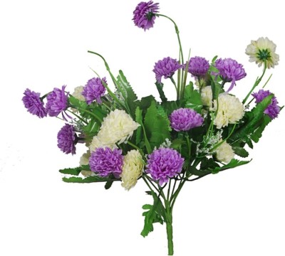 

Orchard Purple, White Carnations Artificial Flower(16 inch, Pack of 1)