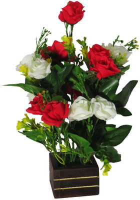

eMani Multicolor Wild Flower Artificial Flower with Pot(12 inch, Pack of 1)