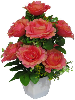 

YSK Creation Multicolor Assorted Artificial Flower with Pot(12 inch, Pack of 1)