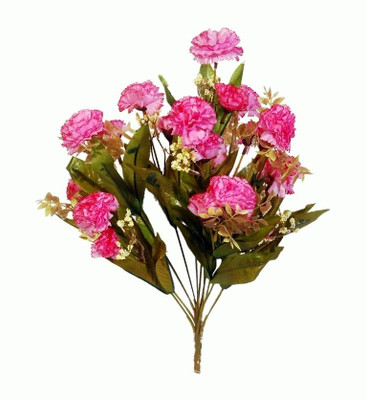 Orchard Pink Carnations Artificial Flower(15.5 inch, Pack of 1)