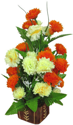 

eMani Multicolor Carnations Artificial Flower with Pot(12 inch, Pack of 1)