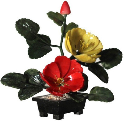 

Orchard Pink, Yellow Hibiscus Artificial Flower with Pot(8 inch, Pack of 1)