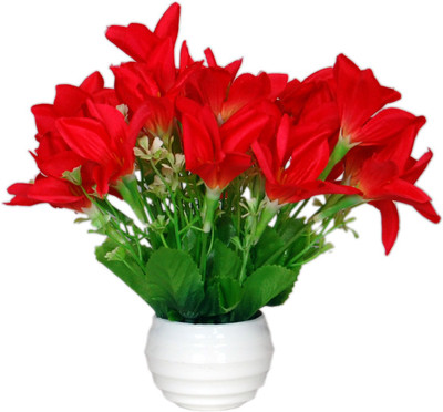

Loxia Red Wild Flower Artificial Flower with Pot(2.7 inch, Pack of 1)