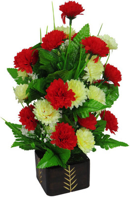 

YSK Creation Multicolor Wild Flower Artificial Flower with Pot(12 inch, Pack of 1)