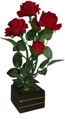 

YSK Creation Multicolor Rose Artificial Flower with Pot(12 inch, Pack of 1)