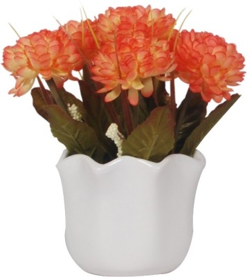 

Orchard Multicolor Carnations Artificial Flower with Pot(7 inch, Pack of 1)