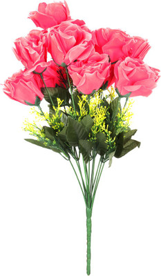 

Design O Vista Pink Rose Artificial Flower(45 cm, Pack of 12)