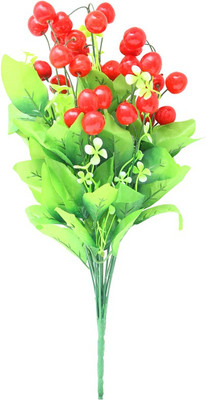 

Indian Decor Company Cherry Red Assorted Artificial Flower(7.8 inch, Pack of 1)