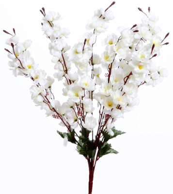 

Vck Icredible Peach Blossom Bunch White Assorted Artificial Flower(17.7 inch, Pack of 1)